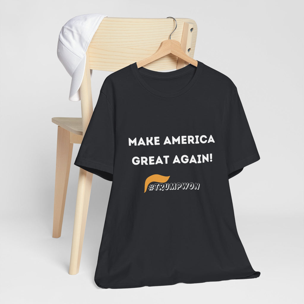 Make America Great Again #TrumpWon Mens Womans Jersey Short Sleeve Tee, Election Tee, Political Shirt, Patriotic Apparel, American Flag Clothing