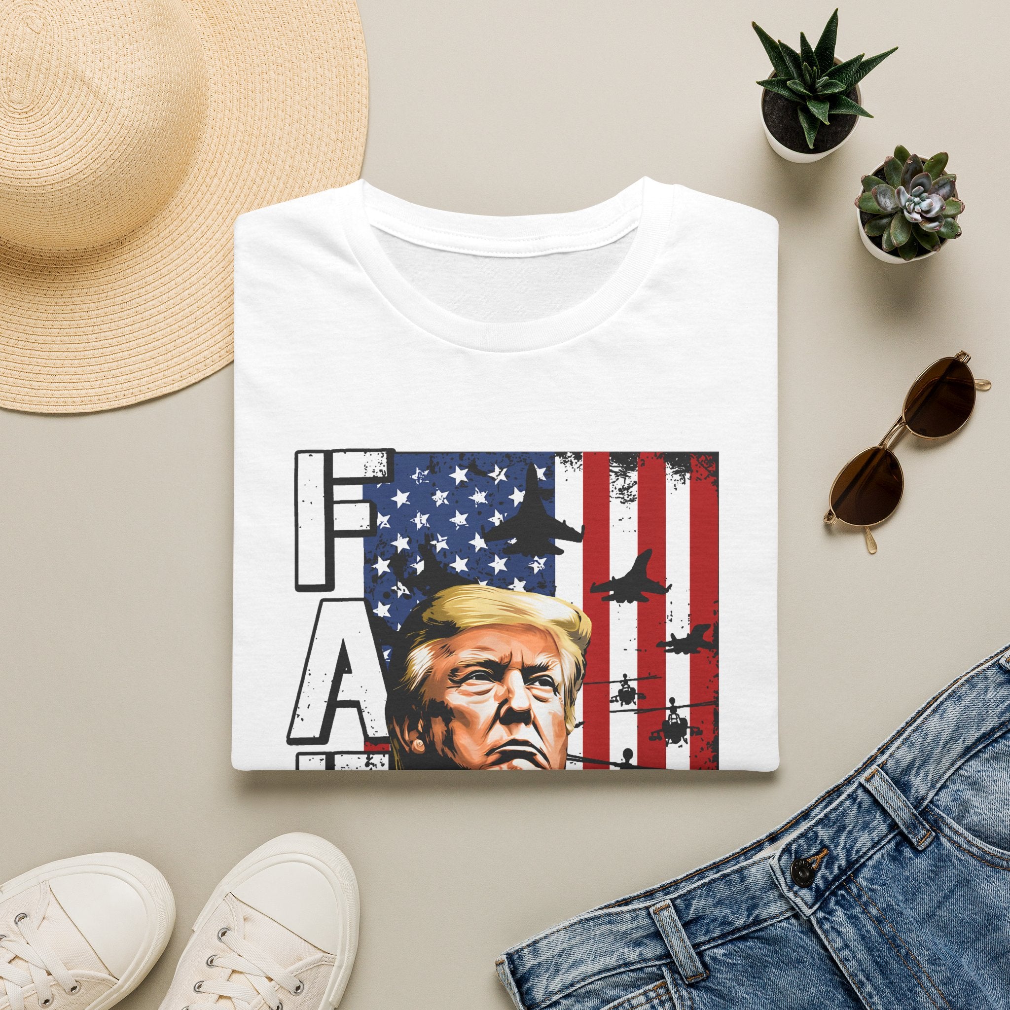 Trump Flag FAFO Graphic T-Shirt — MAGA Patriotic Portrait Tee