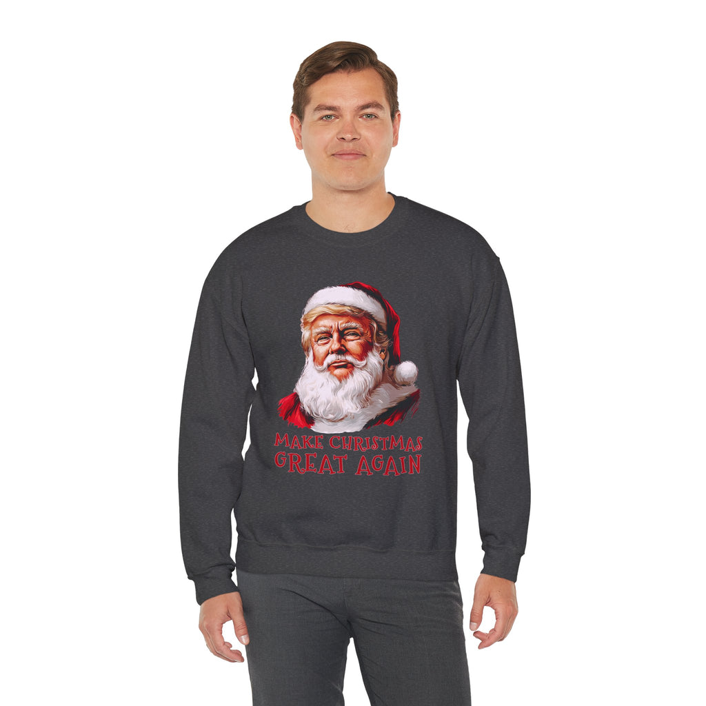 Trump Santa Face Illustration Make Christmas Great Again Sweatshirt
