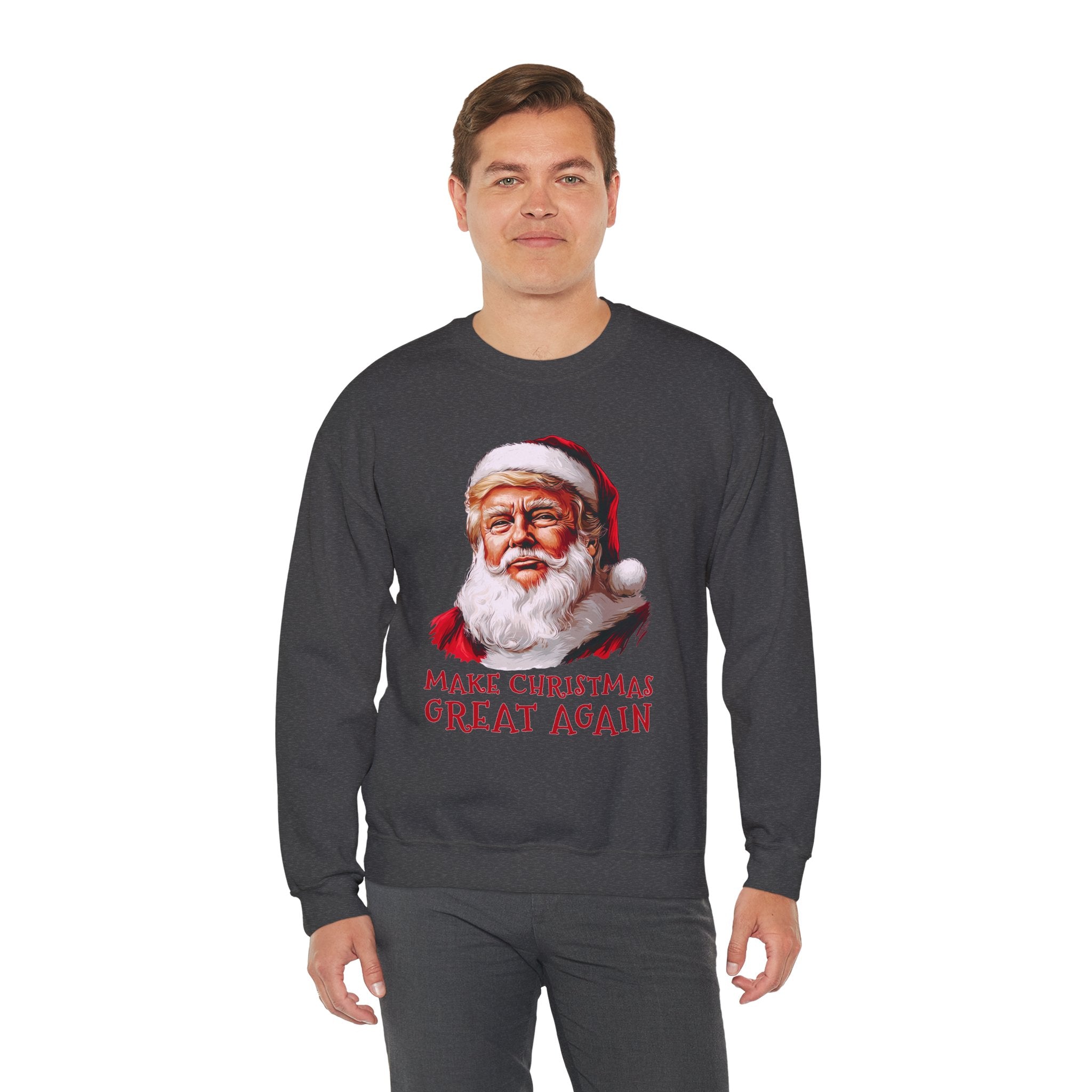 Trump Santa Face Illustration Make Christmas Great Again Sweatshirt