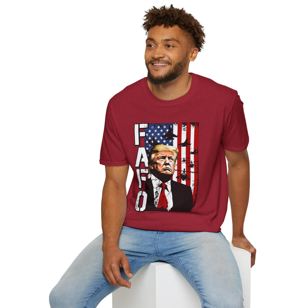 Trump Flag FAFO Graphic T-Shirt — MAGA Patriotic Portrait Tee