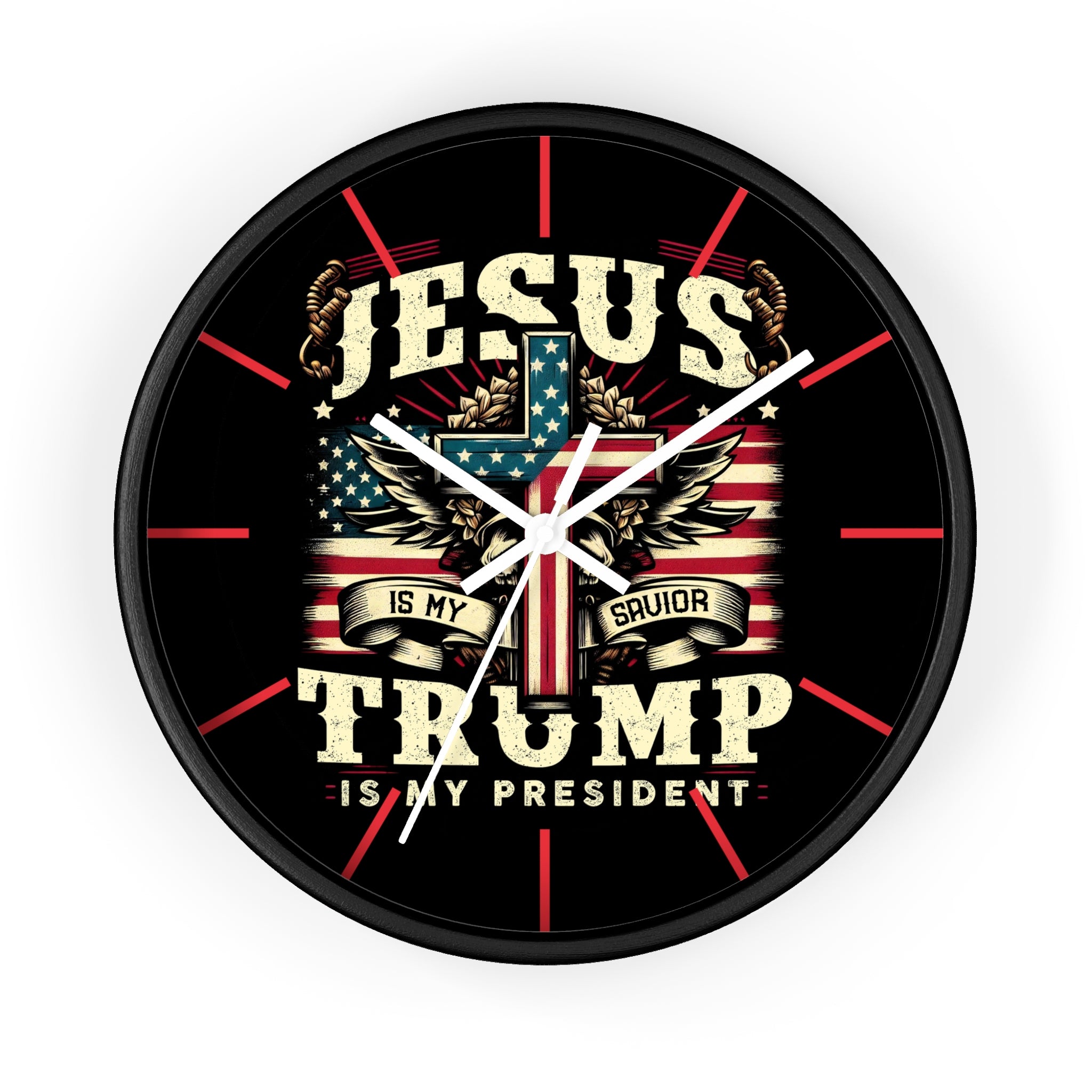 Jesus is My Savior Trump is My President Wall Clock | Patriotic Christian Decor
