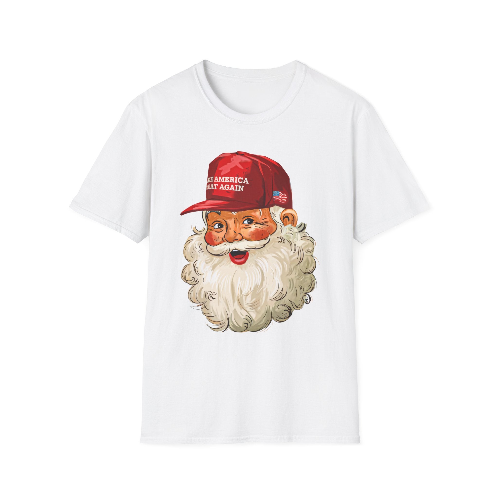 Santa Claus wearing MAGA hat T-Shirt | Political Christmas illustration
