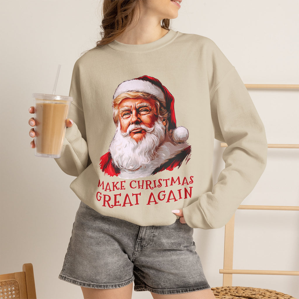Trump Santa Face Illustration Make Christmas Great Again Sweatshirt