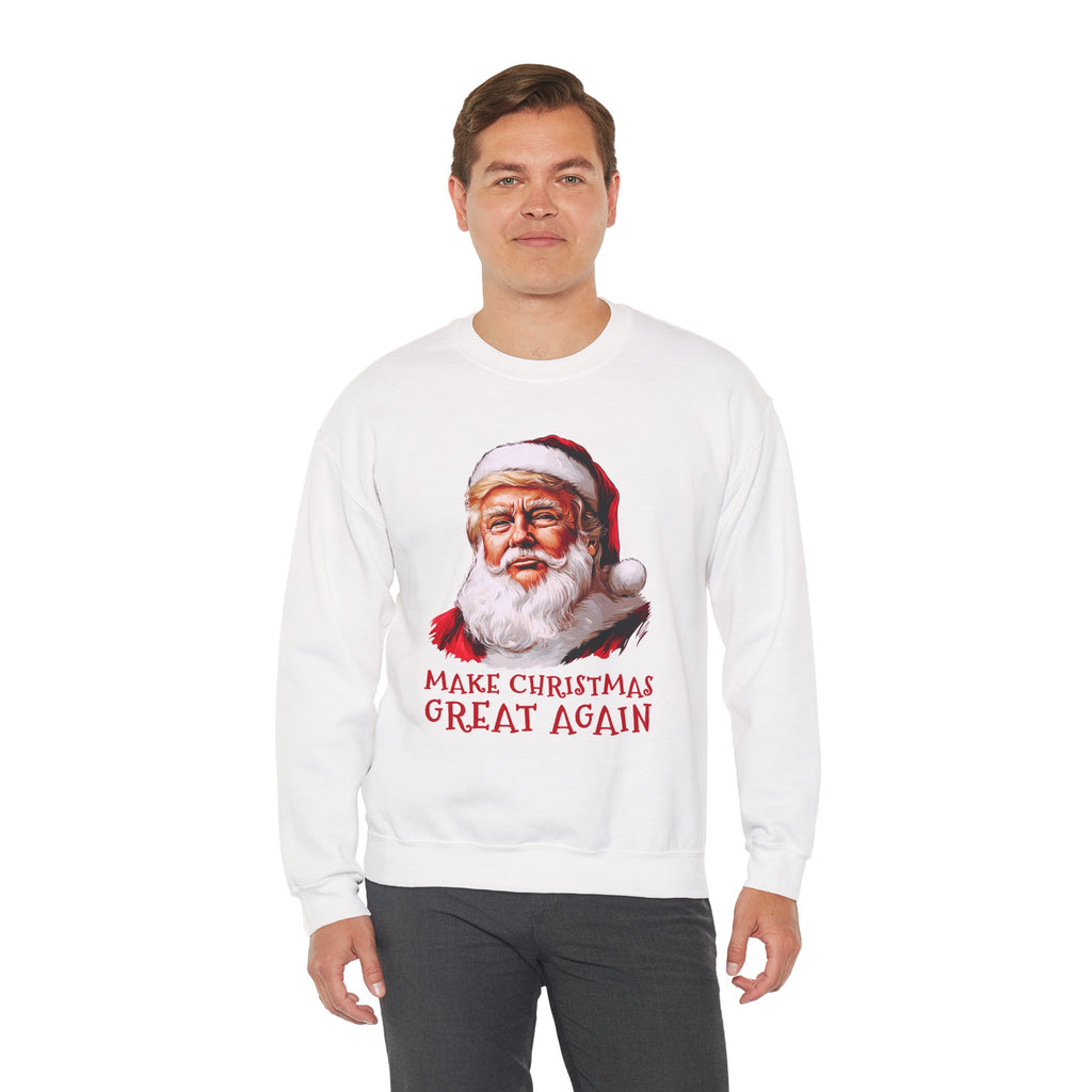 Trump Santa Face Illustration Make Christmas Great Again Sweatshirt