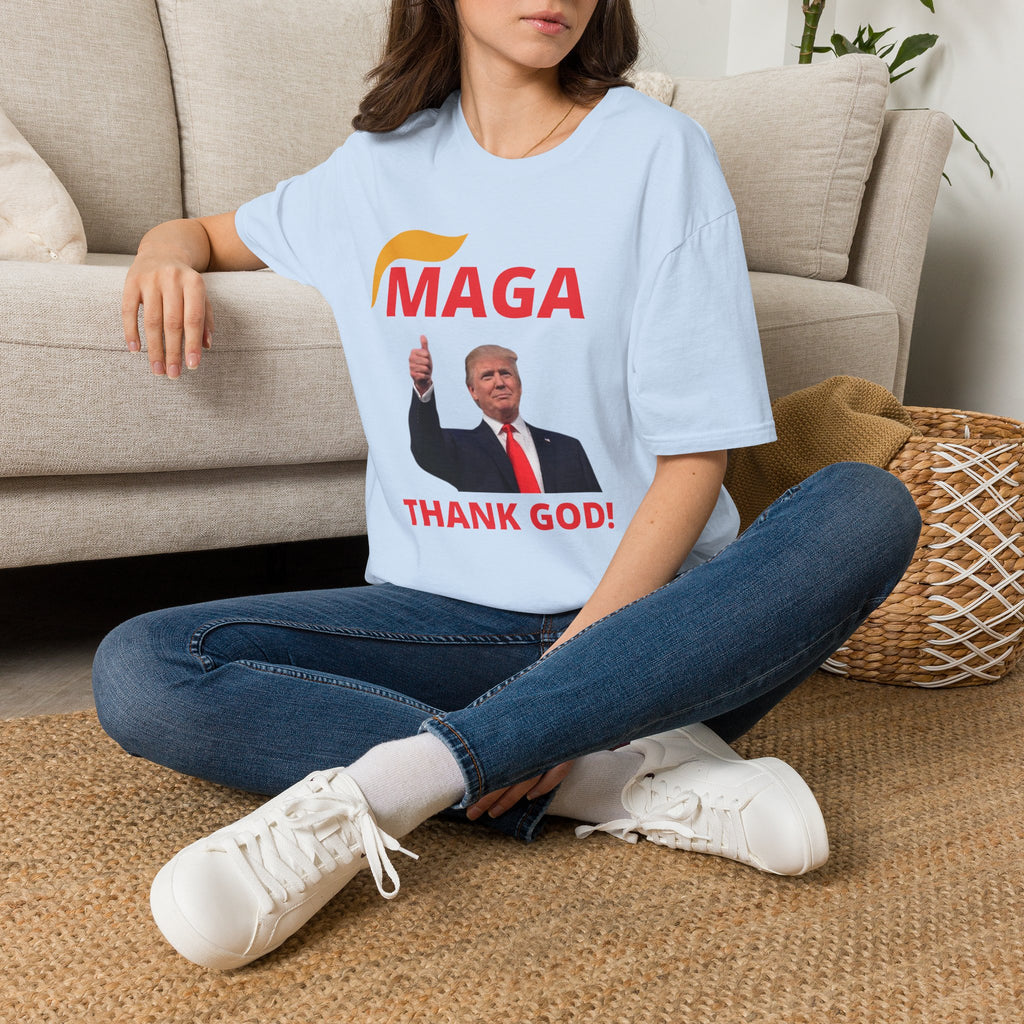 MAGA Thumbs-Up T-Shirt — "THANK GOD!" Political Statement Tee
