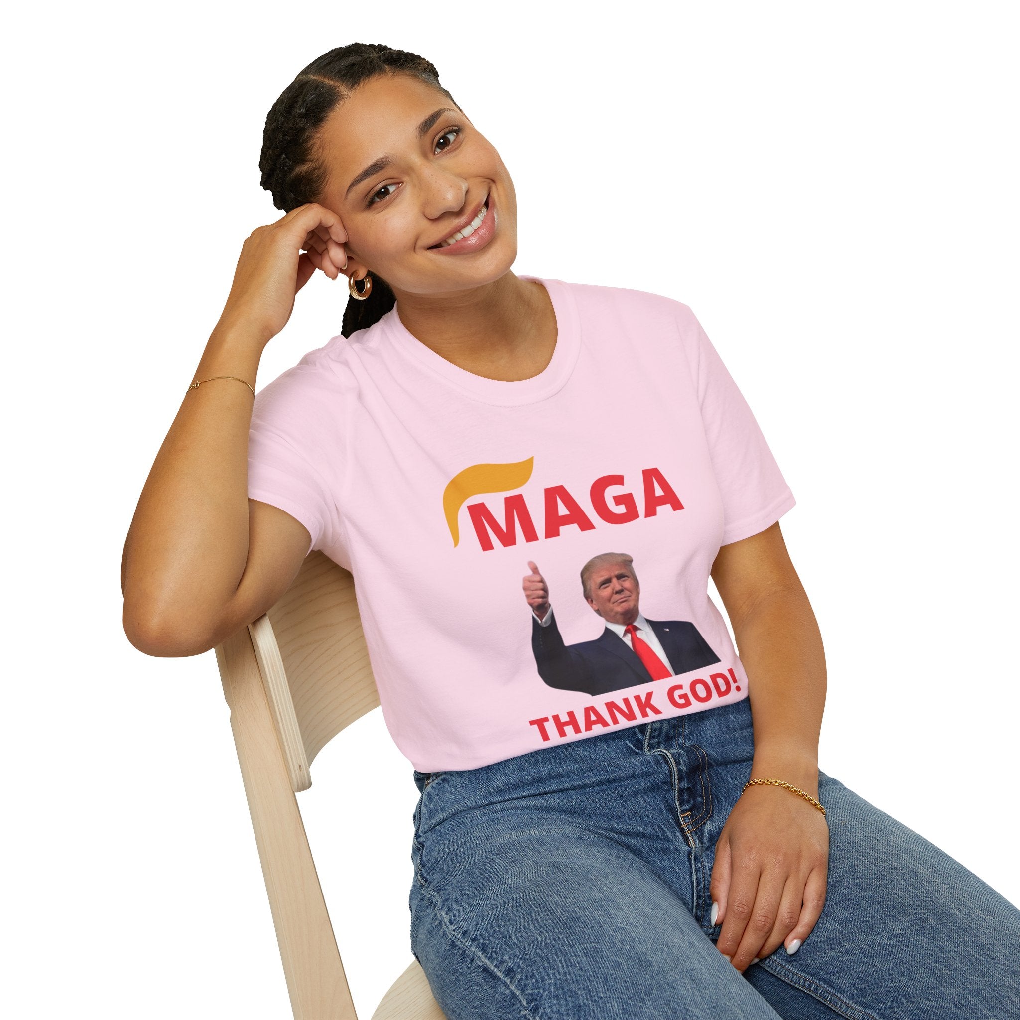 MAGA Thumbs-Up T-Shirt — "THANK GOD!" Political Statement Tee