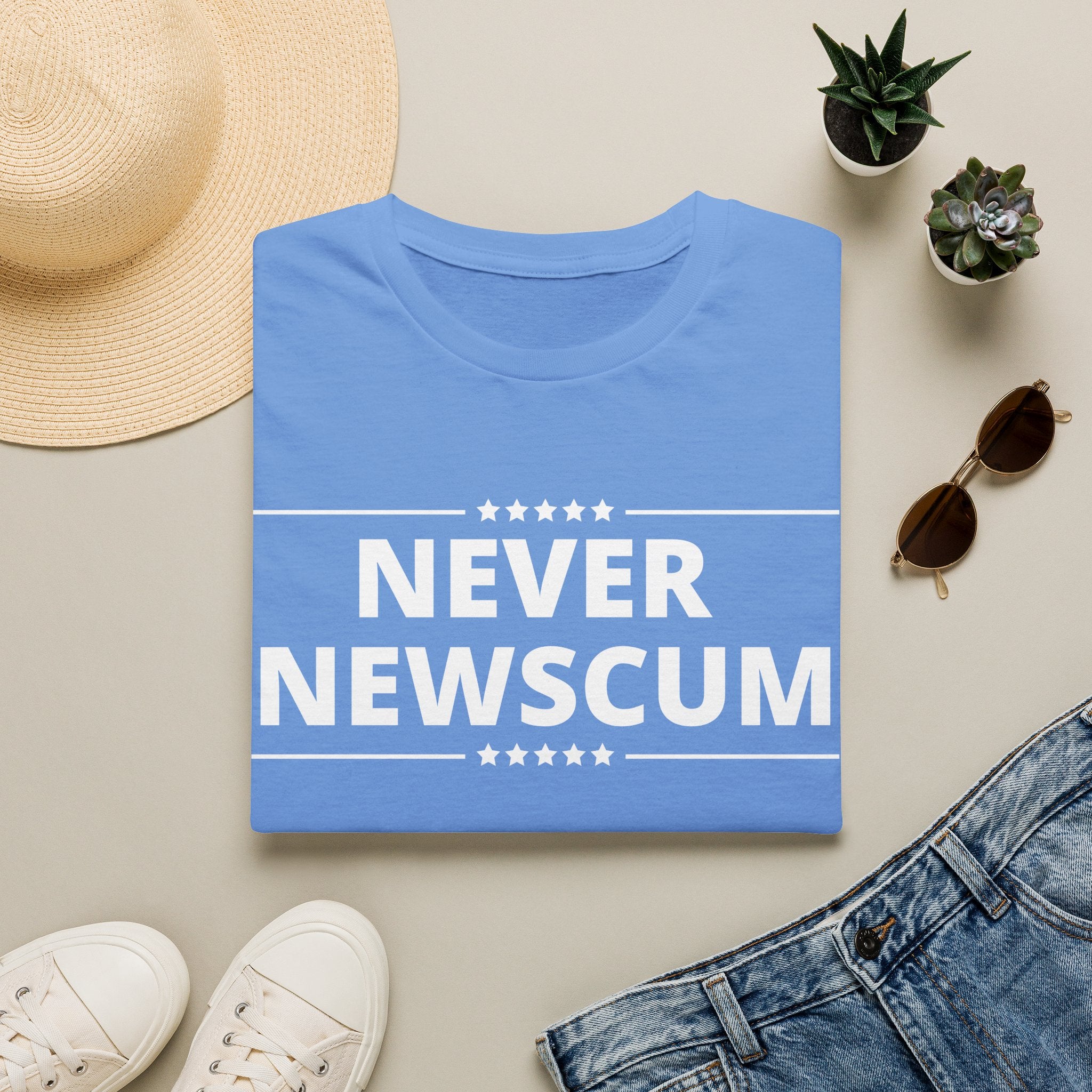 Never NewScum Mens Womans Softstyle T-Shirt, Funny Graphic Tee, Statement Shirt, Casual Wear, Gift for Friends, Political NeverNewScum.com