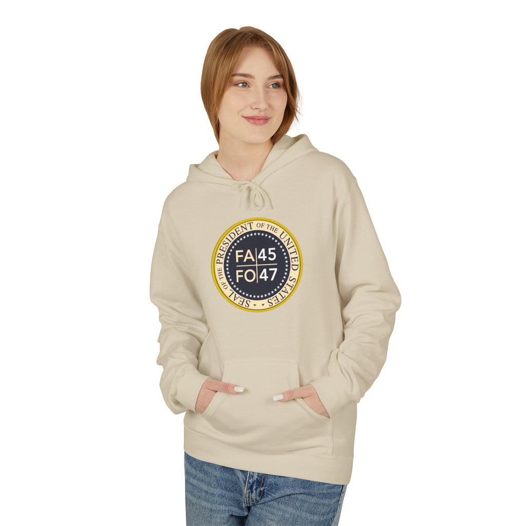 FA45 FO47 Trump Seal Hoodie | Political Satire Presidential Seal