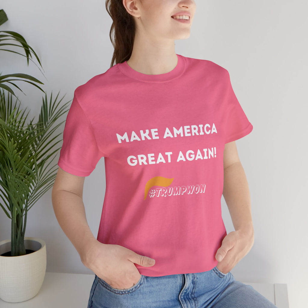 Make America Great Again #TrumpWon Mens Womans Jersey Short Sleeve Tee, Election Tee, Political Shirt, Patriotic Apparel, American Flag Clothing