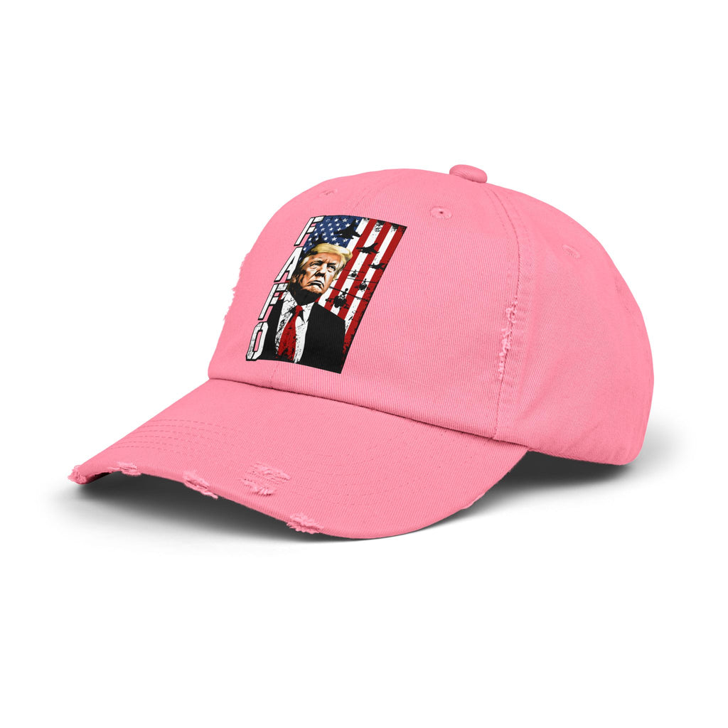 FAFO Portrait Cap | Distressed Black Hat, American Flag Design