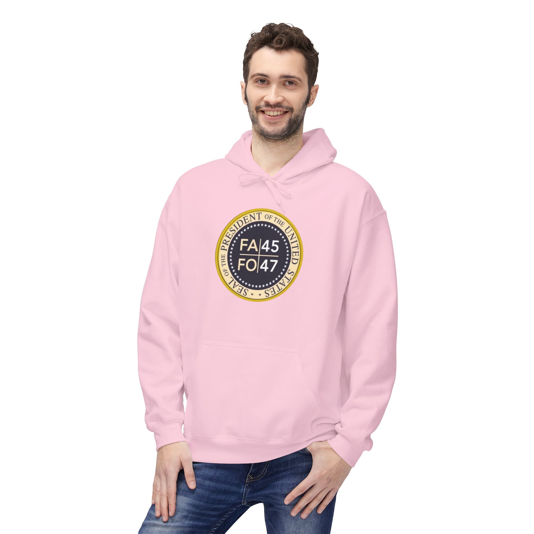 FA45 FO47 Trump Seal Hoodie | Political Satire Presidential Seal