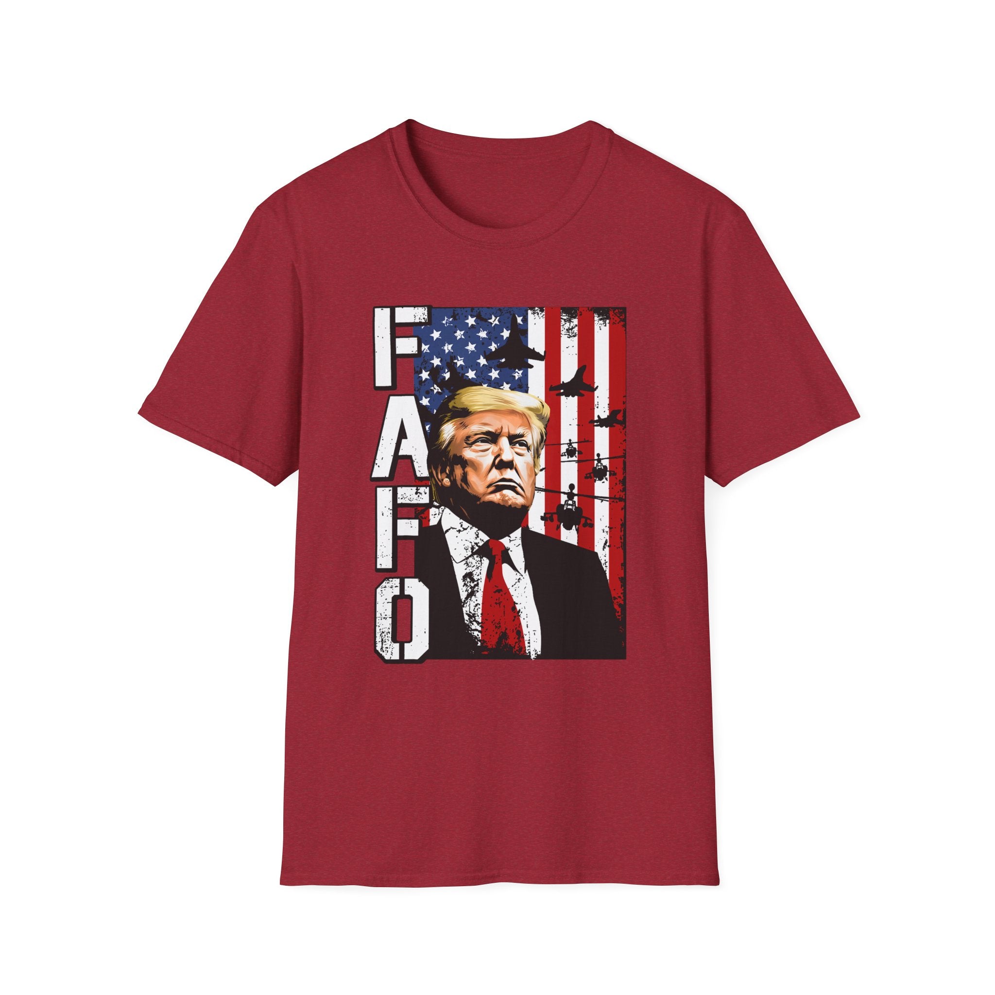 Trump Flag FAFO Graphic T-Shirt — MAGA Patriotic Portrait Tee