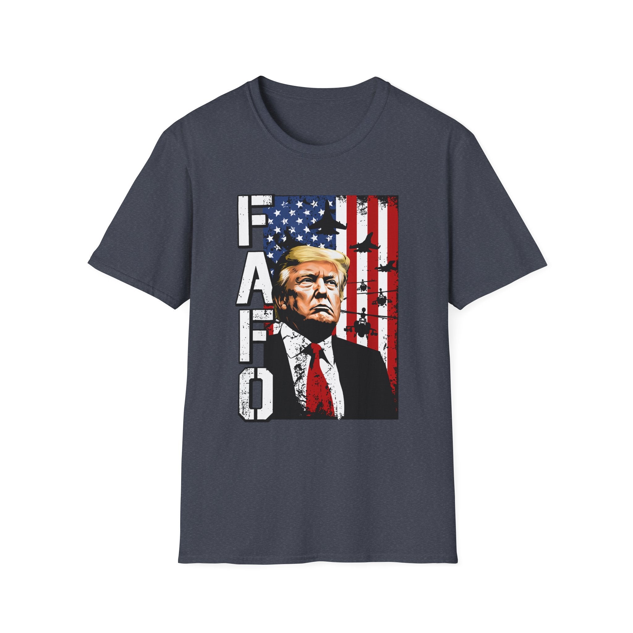 Trump Flag FAFO Graphic T-Shirt — MAGA Patriotic Portrait Tee