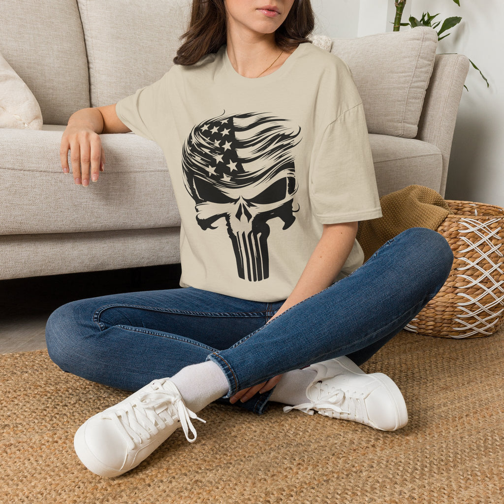Punisher Patriotic Skull Graphic T-Shirt | Mens Womans  Softstyle Tee, Unique Gift, Casual Wear, Festival Apparel, Statement Shirt