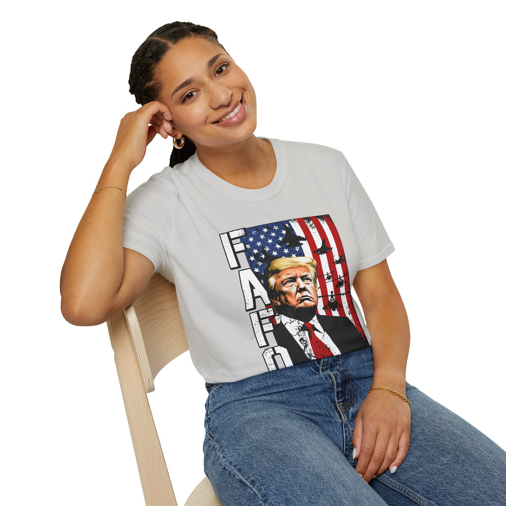 Trump Flag FAFO Graphic T-Shirt — MAGA Patriotic Portrait Tee