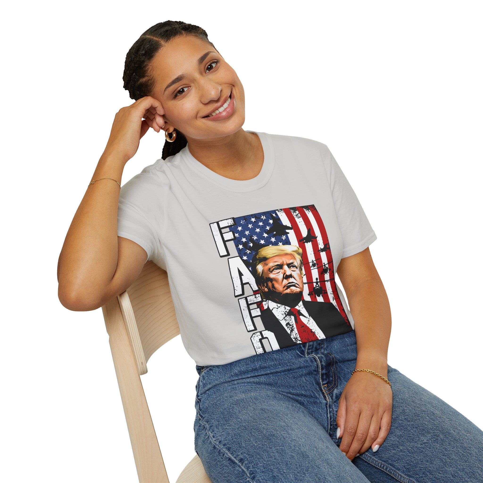 Trump Flag FAFO Graphic T-Shirt — MAGA Patriotic Portrait Tee