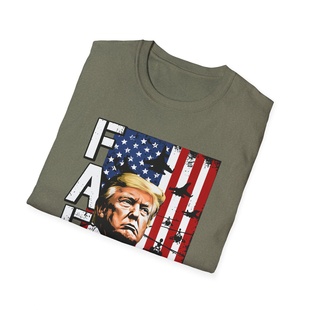 Trump Flag FAFO Graphic T-Shirt — MAGA Patriotic Portrait Tee