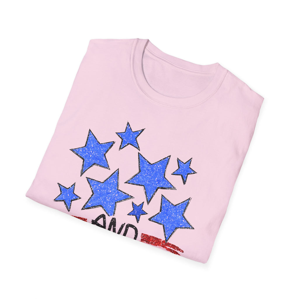 American Flag T-Shirt - Blue Stars & Stripes Patriotic Tee