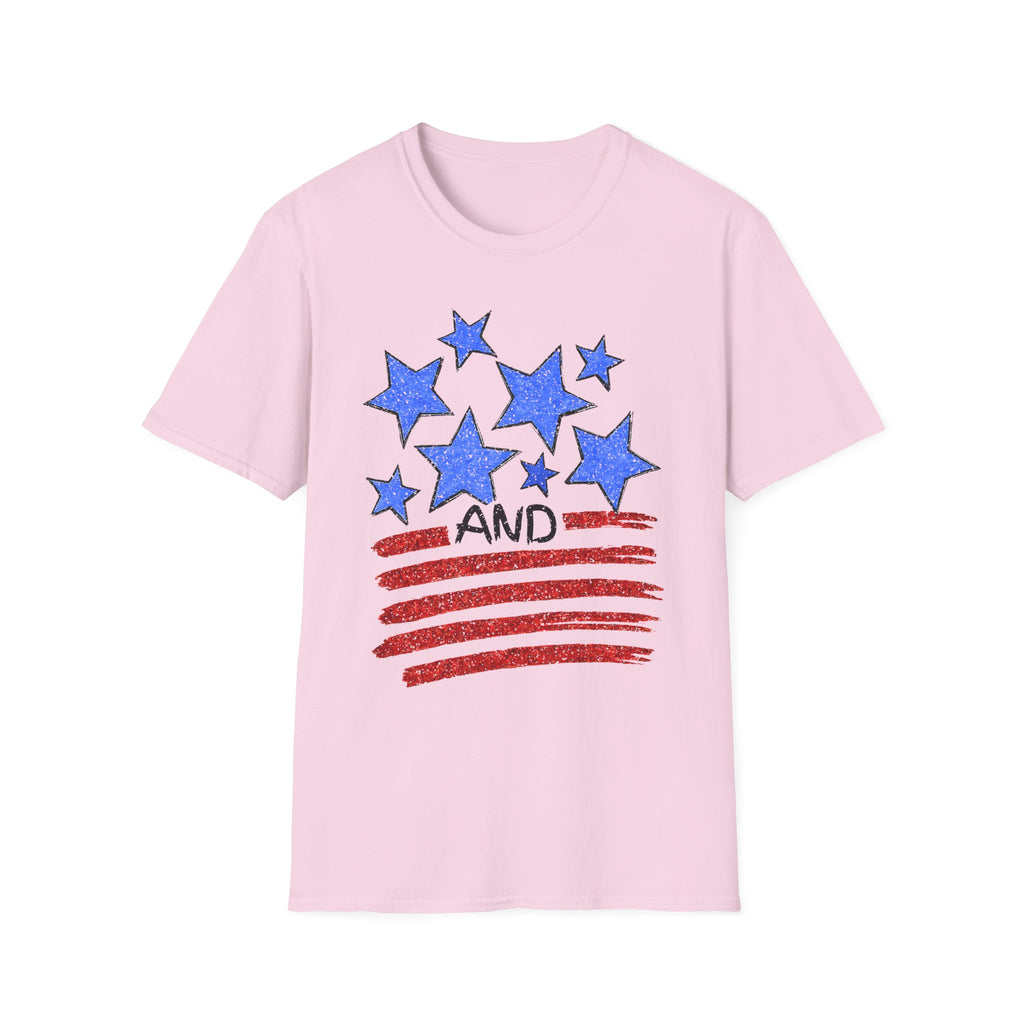 American Flag T-Shirt - Blue Stars & Stripes Patriotic Tee