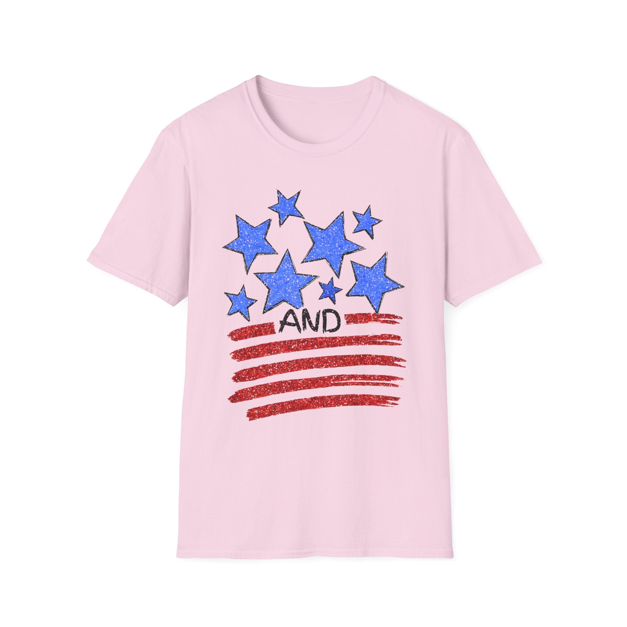 American Flag T-Shirt - Blue Stars & Stripes Patriotic Tee