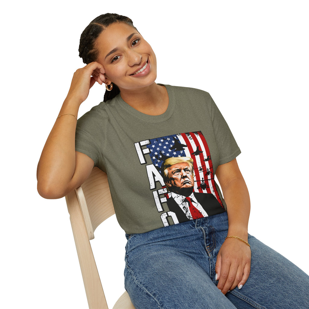 Trump Flag FAFO Graphic T-Shirt — MAGA Patriotic Portrait Tee