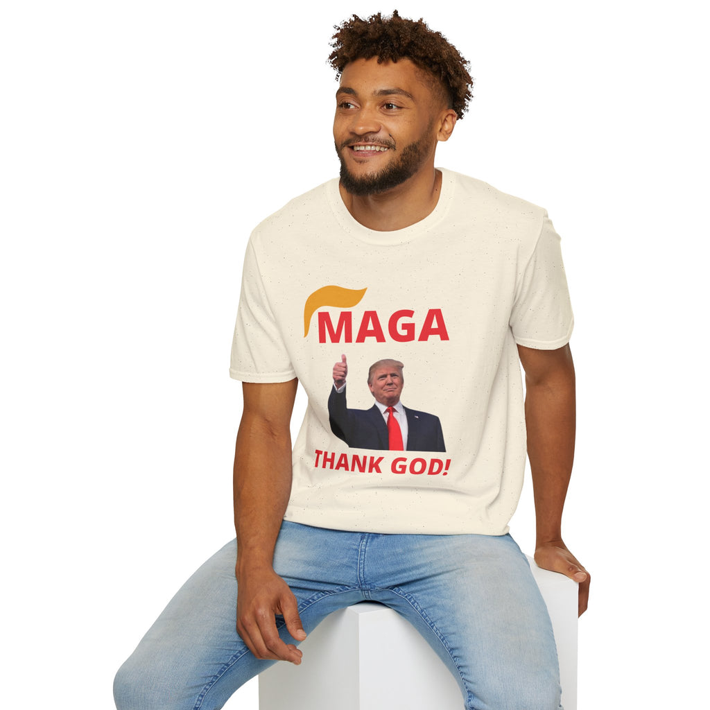 MAGA Thumbs-Up T-Shirt — "THANK GOD!" Political Statement Tee
