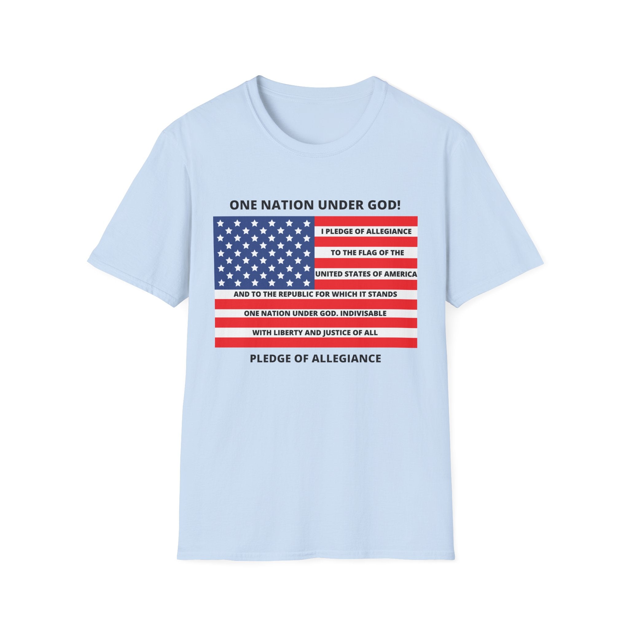 Patriotic T-Shirt, One Nation Under God Tee, Pledge of Allegiance Shirt, American Flag Shirt, July 4th Celebration Apparel