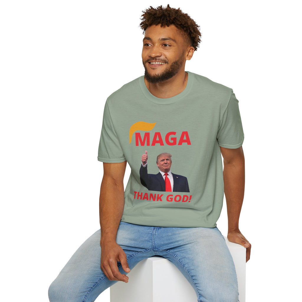 MAGA Thumbs-Up T-Shirt — "THANK GOD!" Political Statement Tee