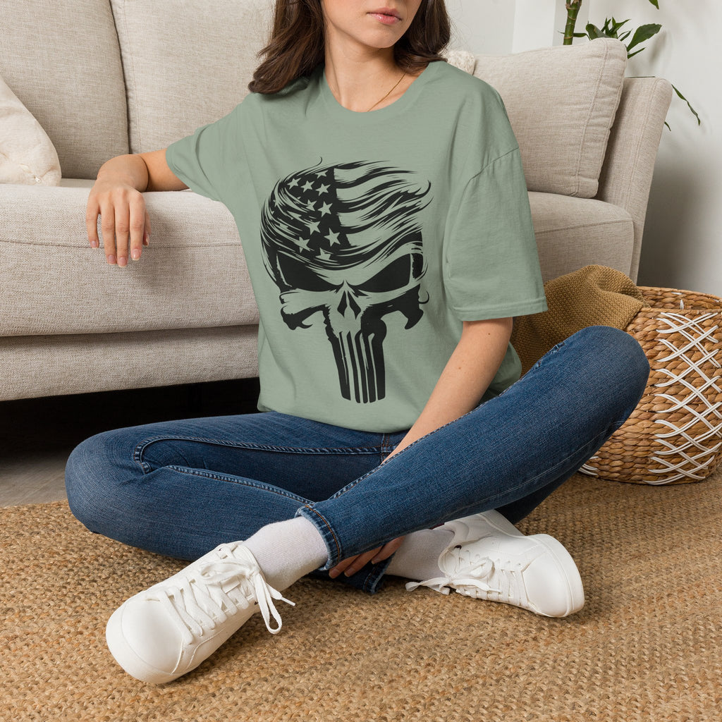 Punisher Patriotic Skull Graphic T-Shirt | Mens Womans  Softstyle Tee, Unique Gift, Casual Wear, Festival Apparel, Statement Shirt