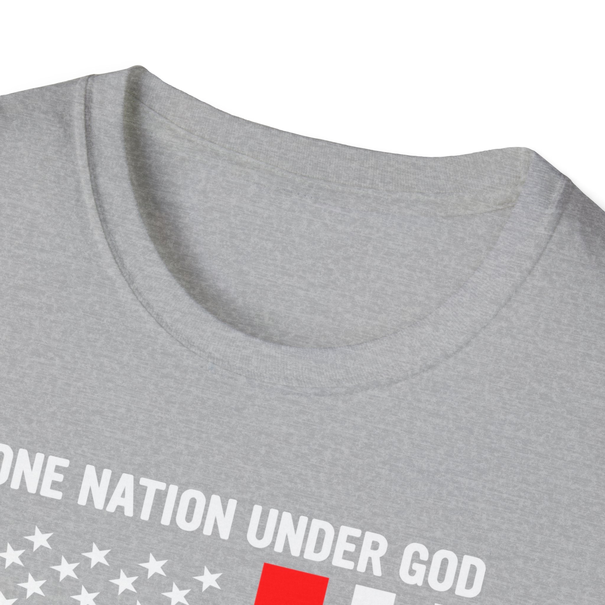 Christian Faith Mens Womans Softstyle T-Shirt | One Nation Under God | American Flag Tee | Religious Apparel | Inspirational Gift