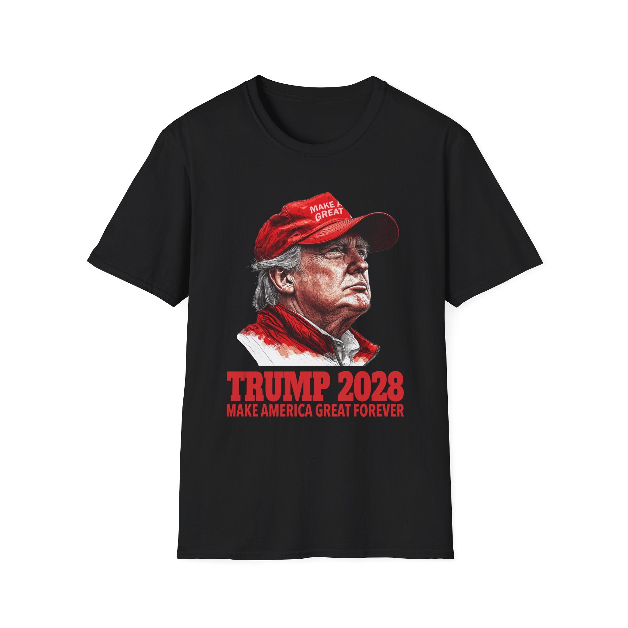 Trump 2028 Make America Great Forever Unisex Softstyle T-Shirt, Political Tee, Patriotic Apparel, Gift for Supporters, Election Merchandise