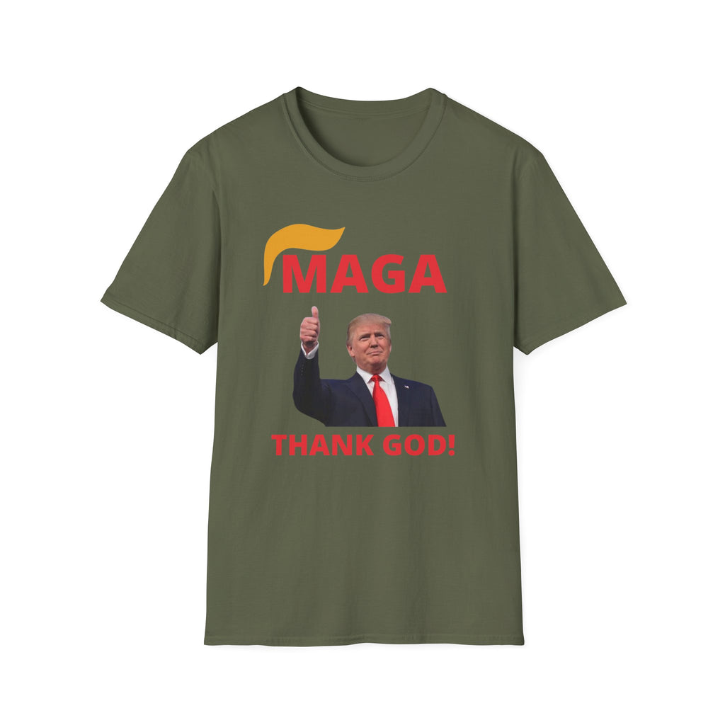 MAGA Thumbs-Up T-Shirt — "THANK GOD!" Political Statement Tee