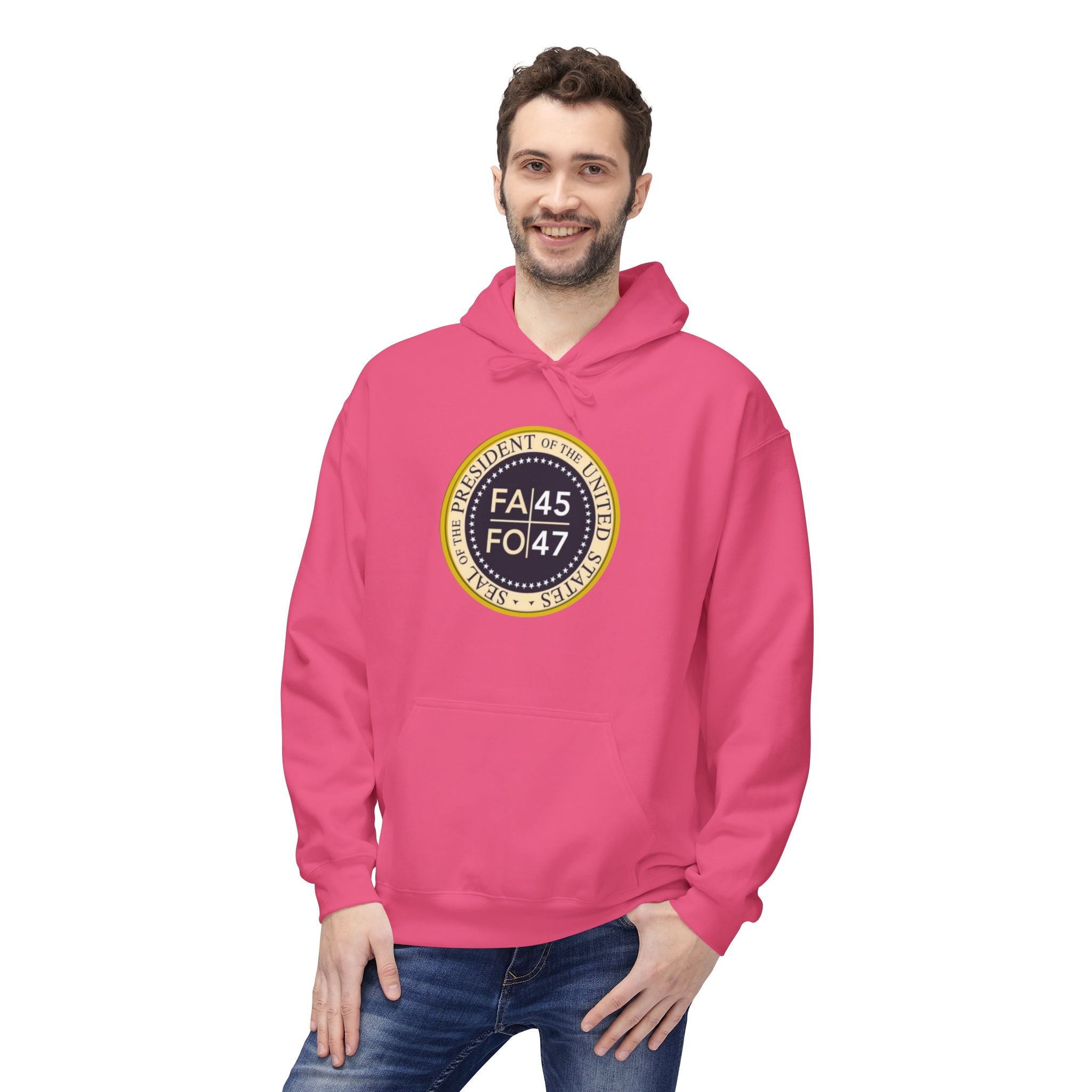 FA45 FO47 Trump Seal Hoodie | Political Satire Presidential Seal