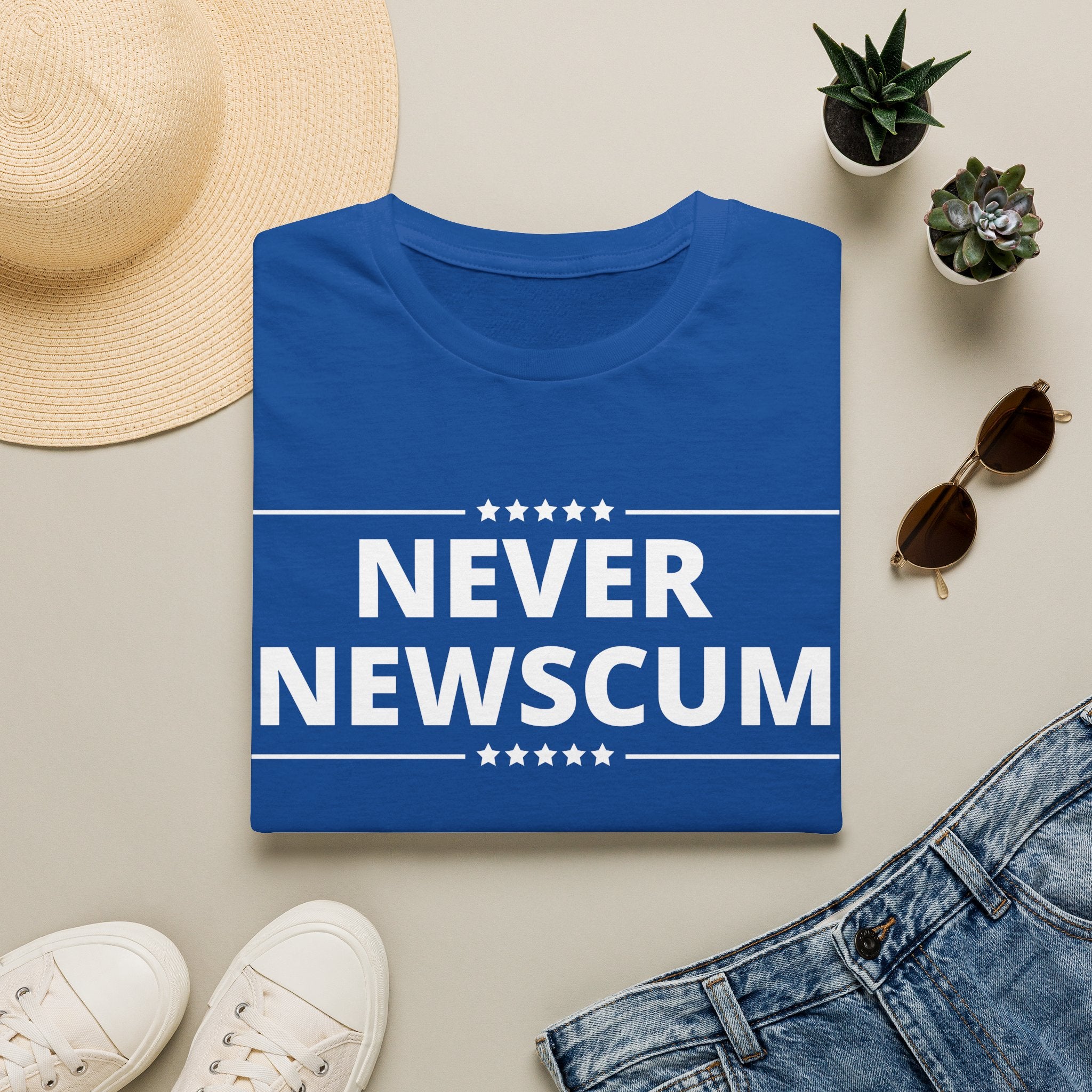 Never NewScum Mens Womans Softstyle T-Shirt, Funny Graphic Tee, Statement Shirt, Casual Wear, Gift for Friends, Political NeverNewScum.com