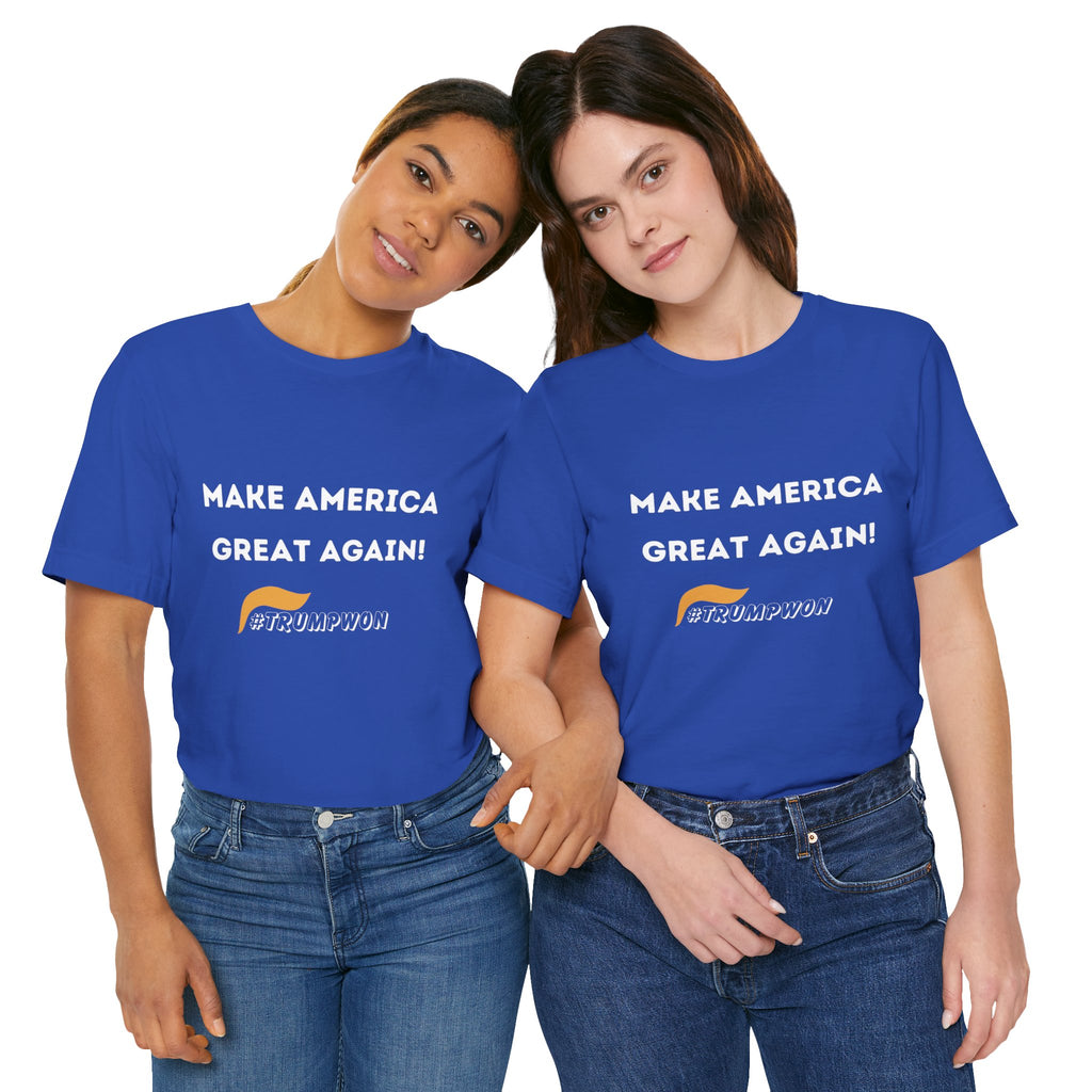 Make America Great Again #TrumpWon Mens Womans Jersey Short Sleeve Tee, Election Tee, Political Shirt, Patriotic Apparel, American Flag Clothing