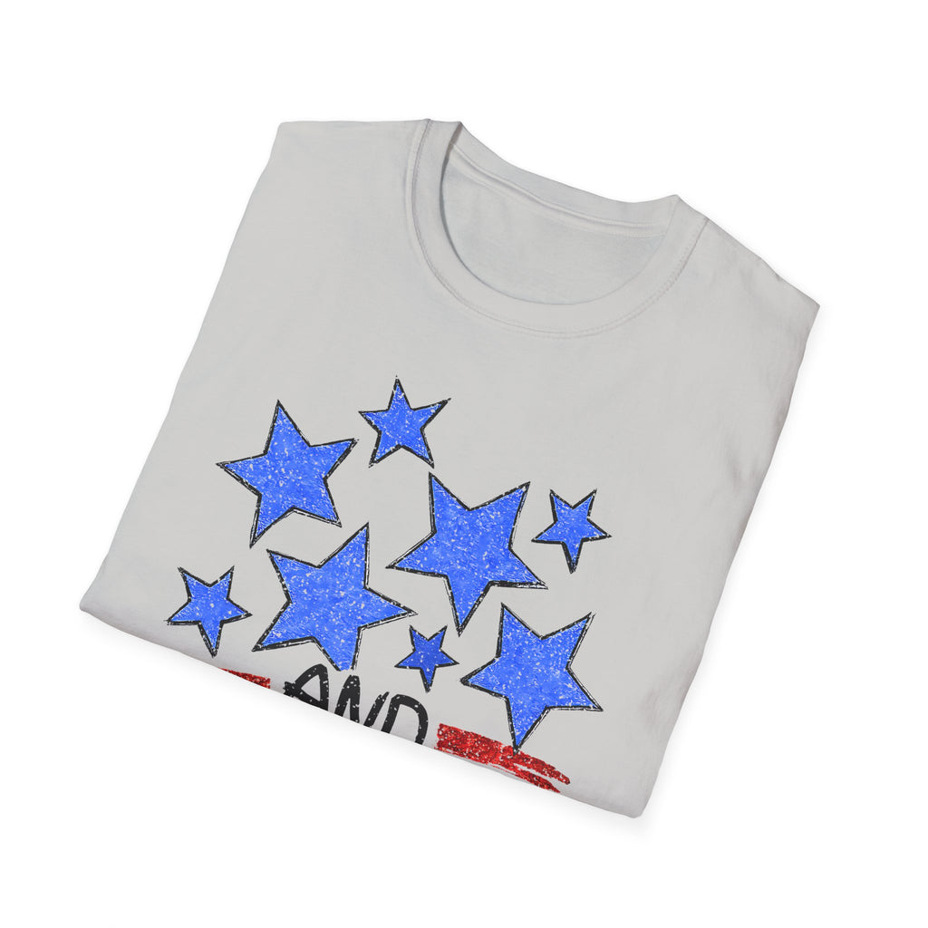 American Flag T-Shirt - Blue Stars & Stripes Patriotic Tee