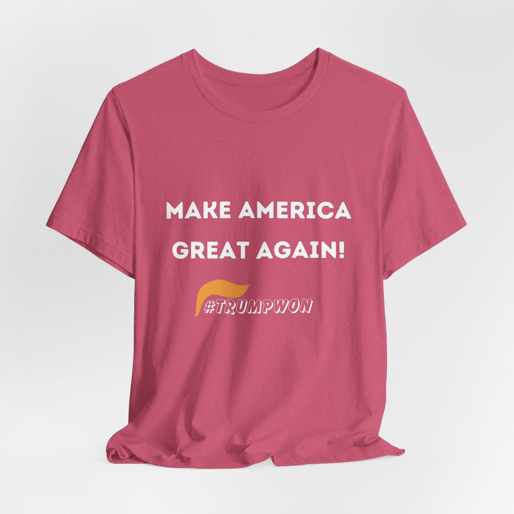 Make America Great Again #TrumpWon Mens Womans Jersey Short Sleeve Tee, Election Tee, Political Shirt, Patriotic Apparel, American Flag Clothing