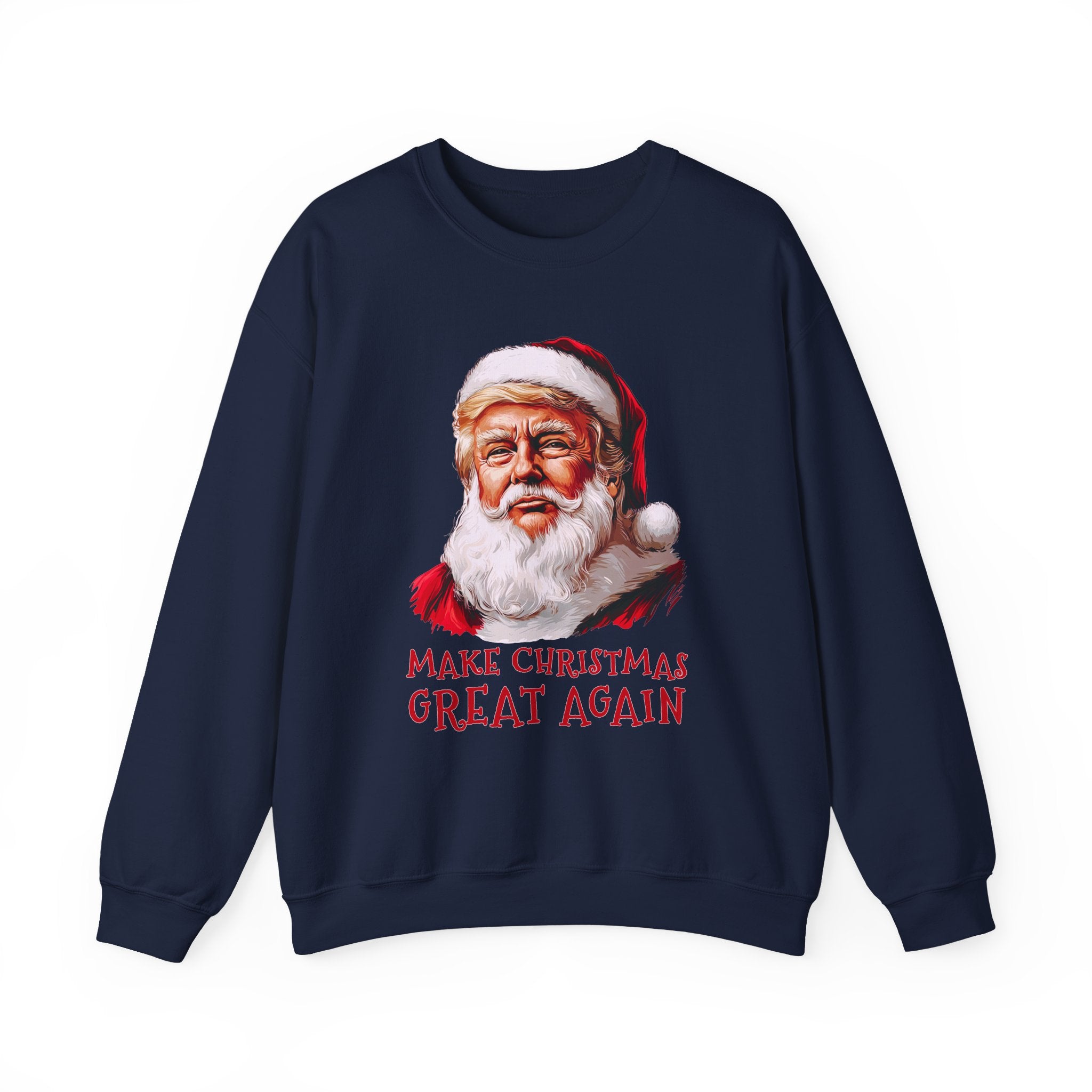 Trump Santa Face Illustration Make Christmas Great Again Sweatshirt
