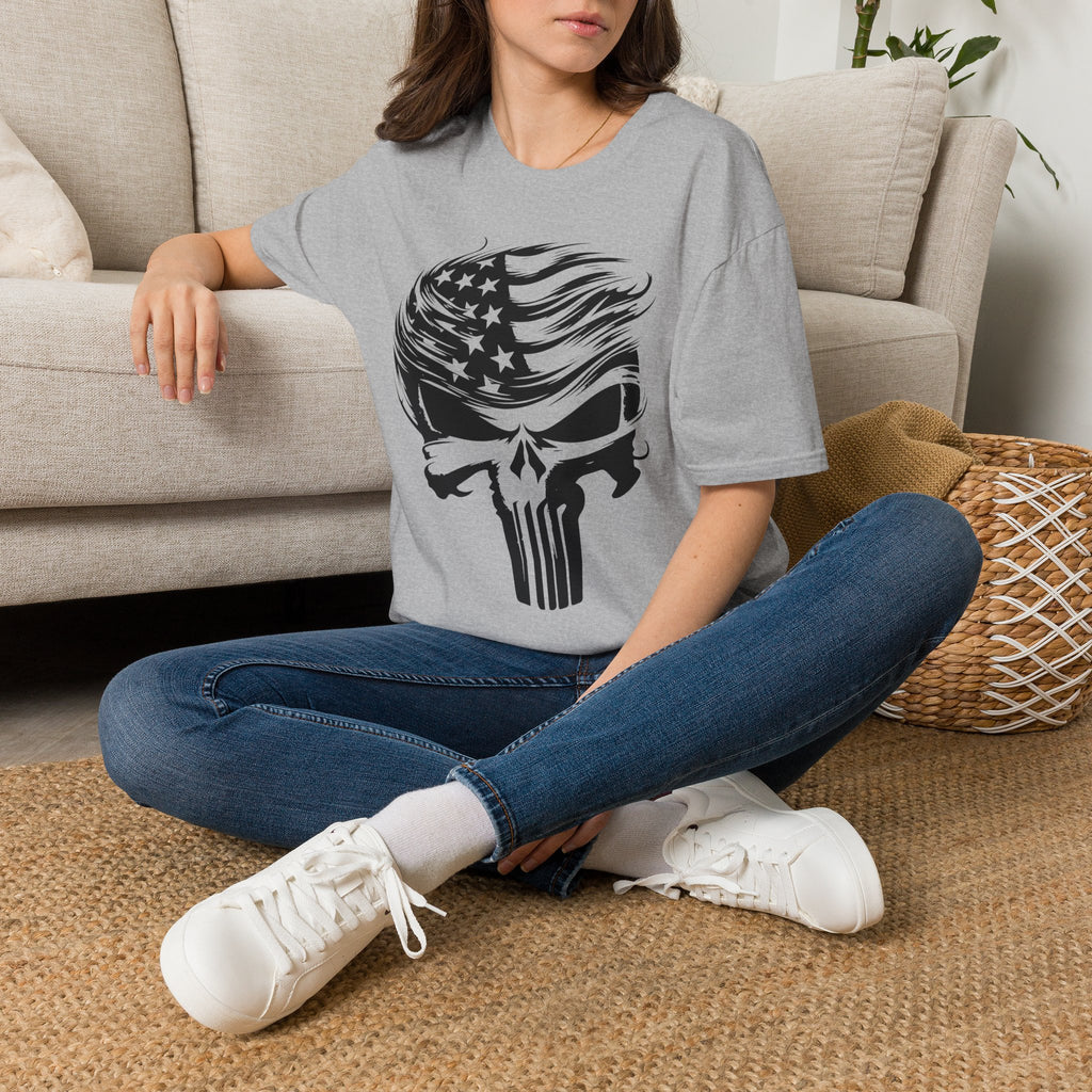 Punisher Patriotic Skull Graphic T-Shirt | Mens Womans  Softstyle Tee, Unique Gift, Casual Wear, Festival Apparel, Statement Shirt