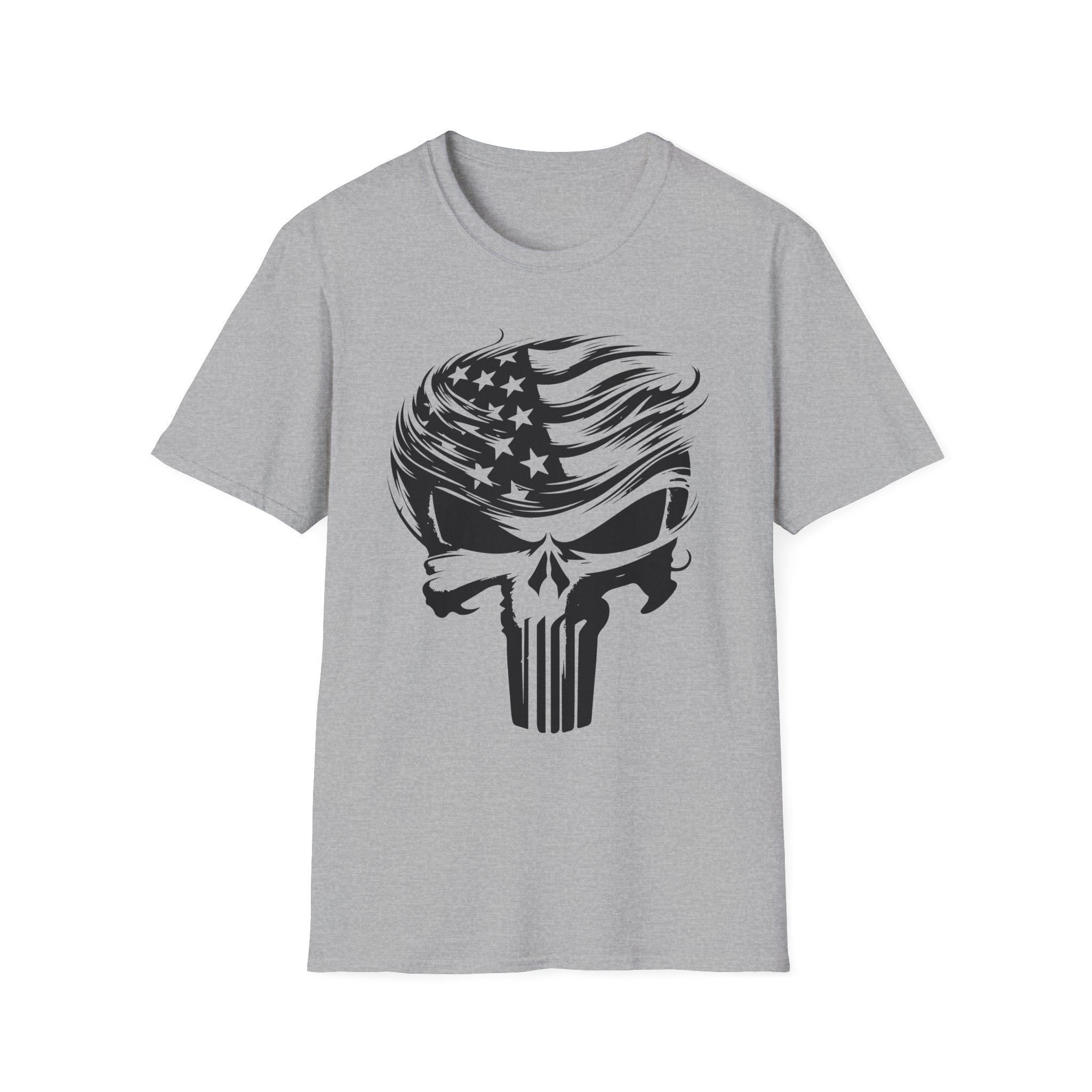 Punisher Patriotic Skull Graphic T-Shirt | Mens Womans  Softstyle Tee, Unique Gift, Casual Wear, Festival Apparel, Statement Shirt