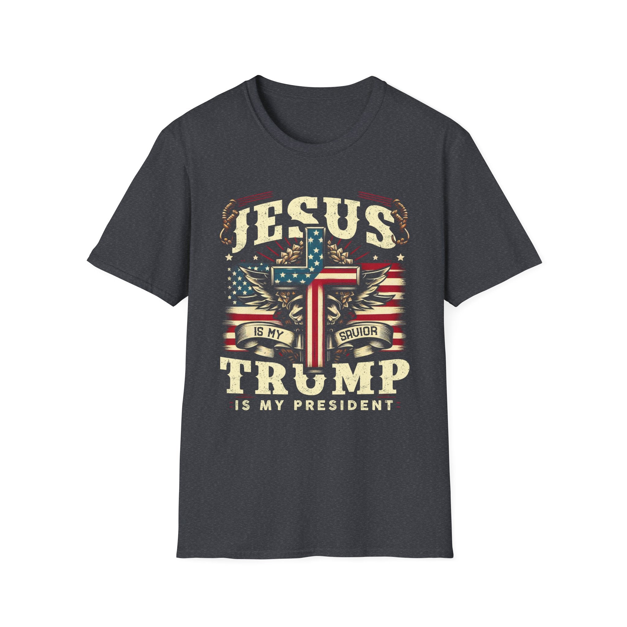 Jesus is My Savior Trump is My President Graphic T-Shirt, Unisex Softstyle Tee, Faith & Politics Shirt, Gift for Believers, Patriotic [...]