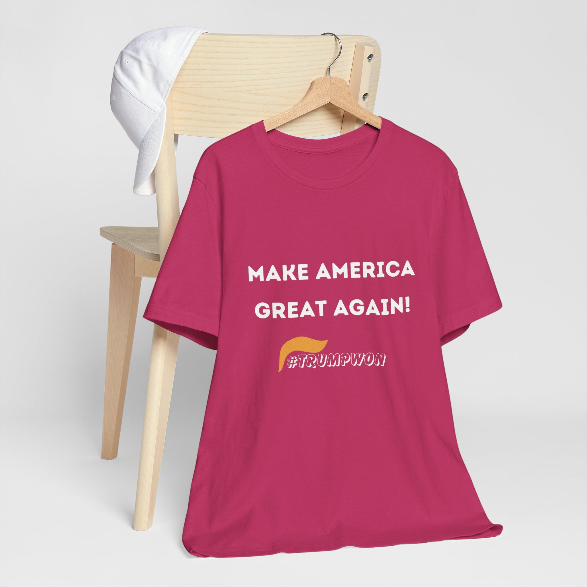 Make America Great Again #TrumpWon Mens Womans Jersey Short Sleeve Tee, Election Tee, Political Shirt, Patriotic Apparel, American Flag Clothing