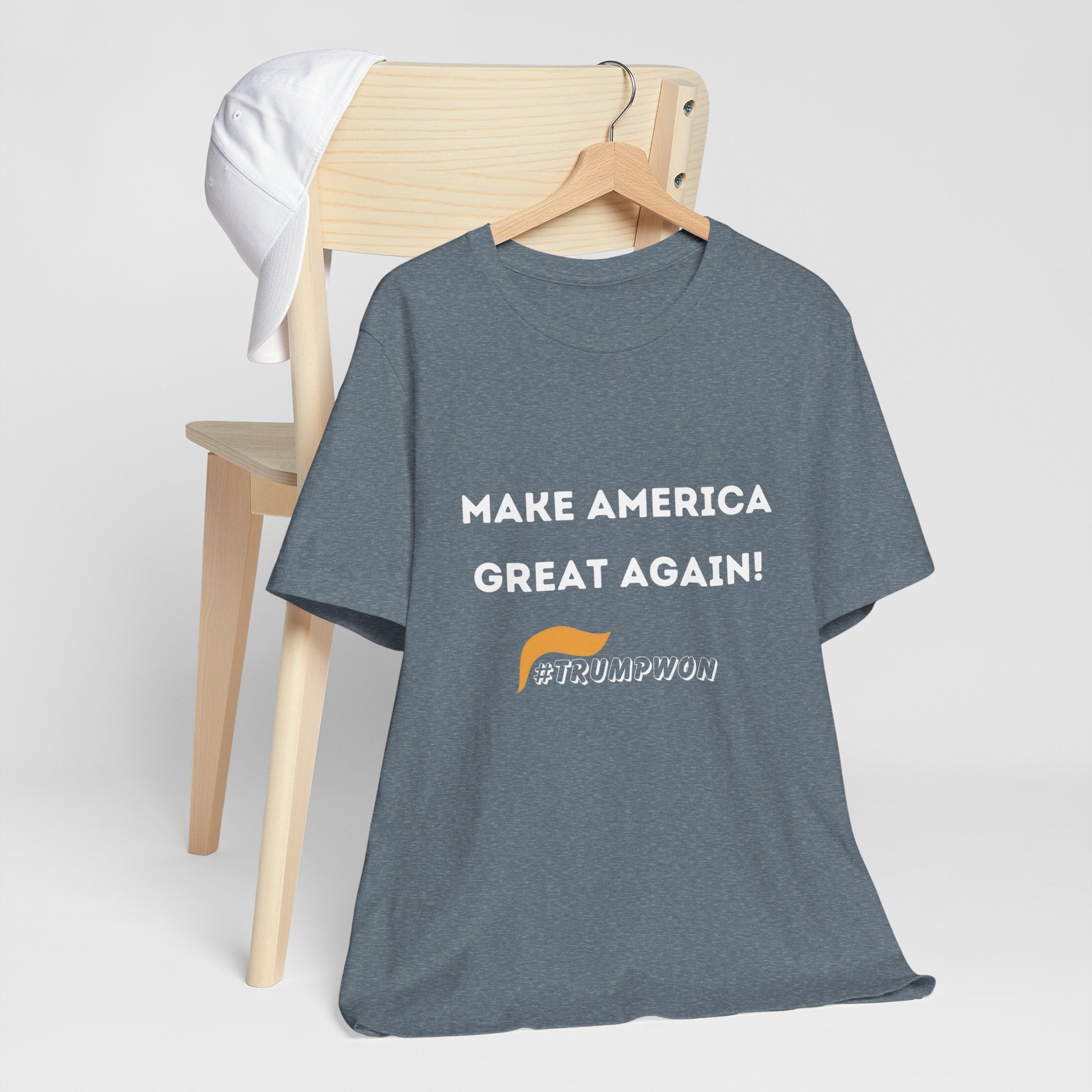 Make America Great Again #TrumpWon Mens Womans Jersey Short Sleeve Tee, Election Tee, Political Shirt, Patriotic Apparel, American Flag Clothing