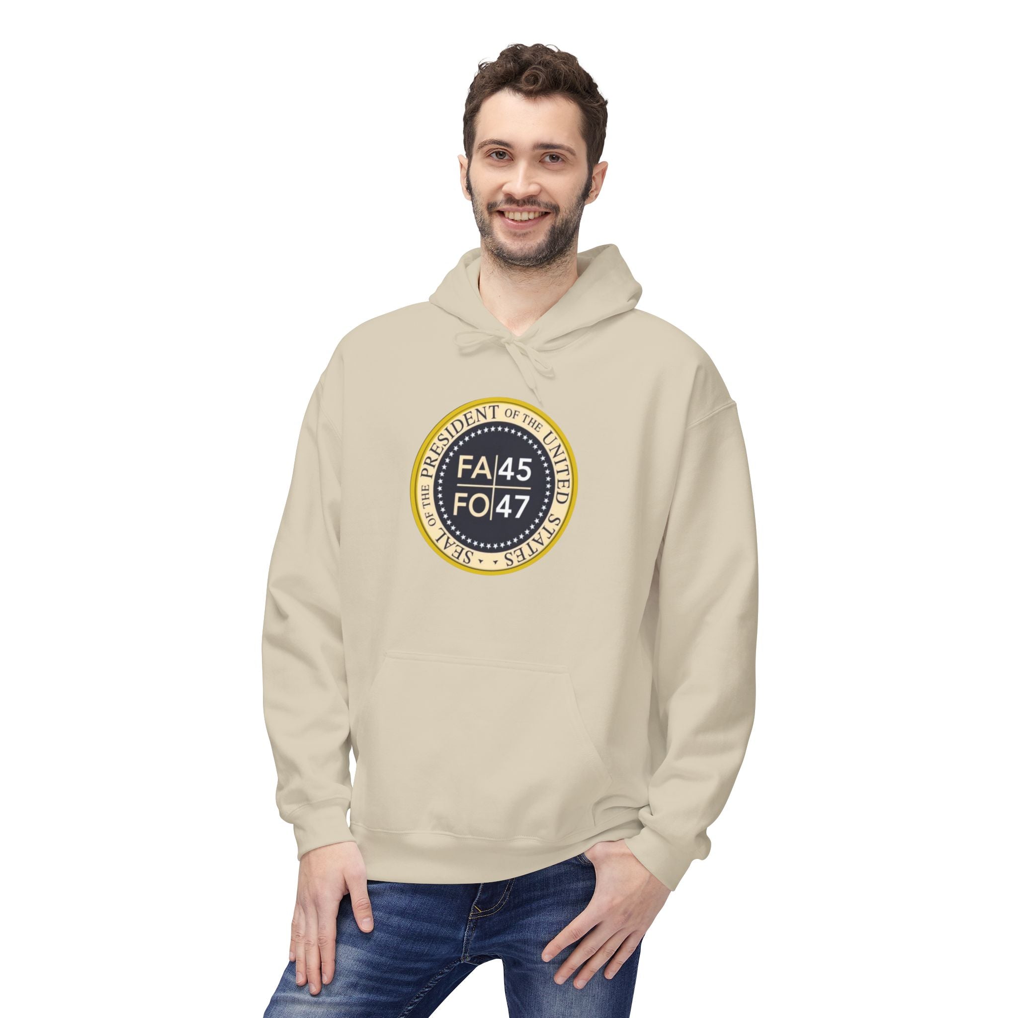 FA45 FO47 Trump Seal Hoodie | Political Satire Presidential Seal