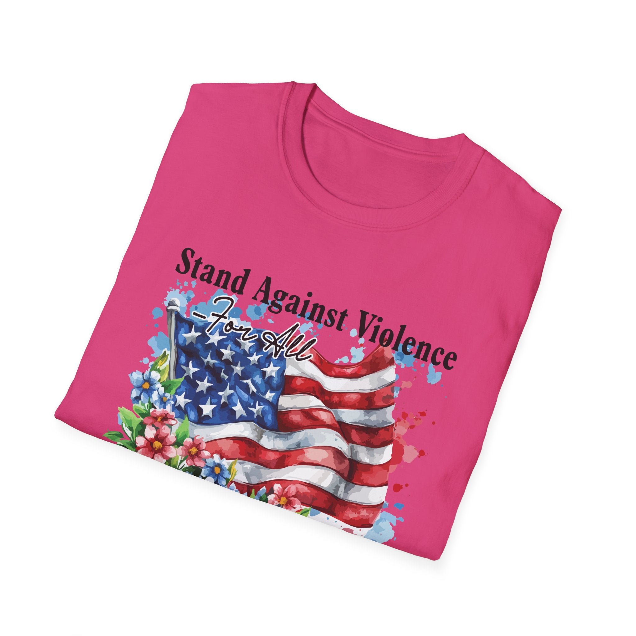 Charlie Kirk Patriotic Statement T-Shirt, Stand Against Violence Tee, Mens Womans, Gift for Activists, Fourth of July Apparel, Boys Girls T