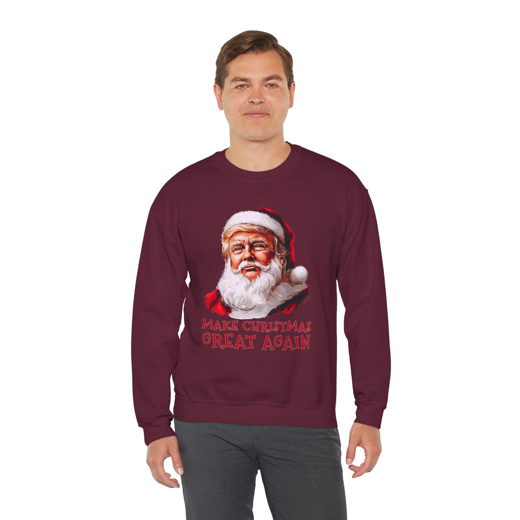 Trump Santa Face Illustration Make Christmas Great Again Sweatshirt