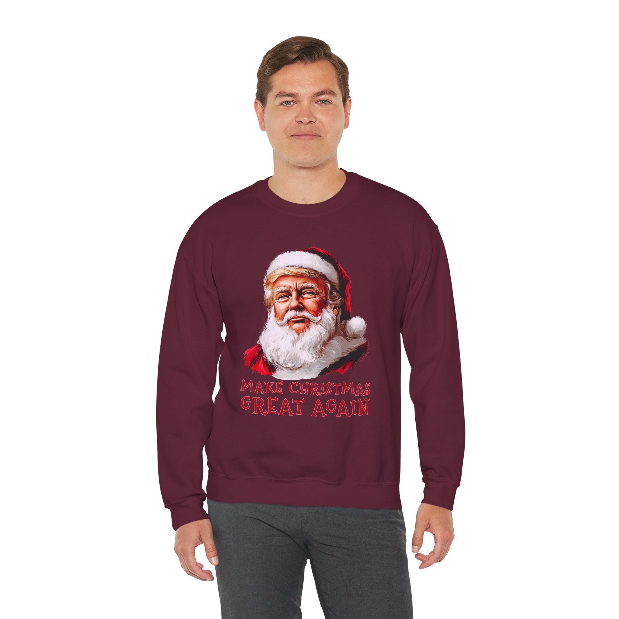Trump Santa Face Illustration Make Christmas Great Again Sweatshirt