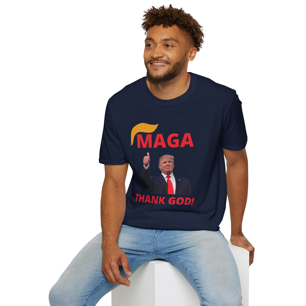MAGA Thumbs-Up T-Shirt — "THANK GOD!" Political Statement Tee