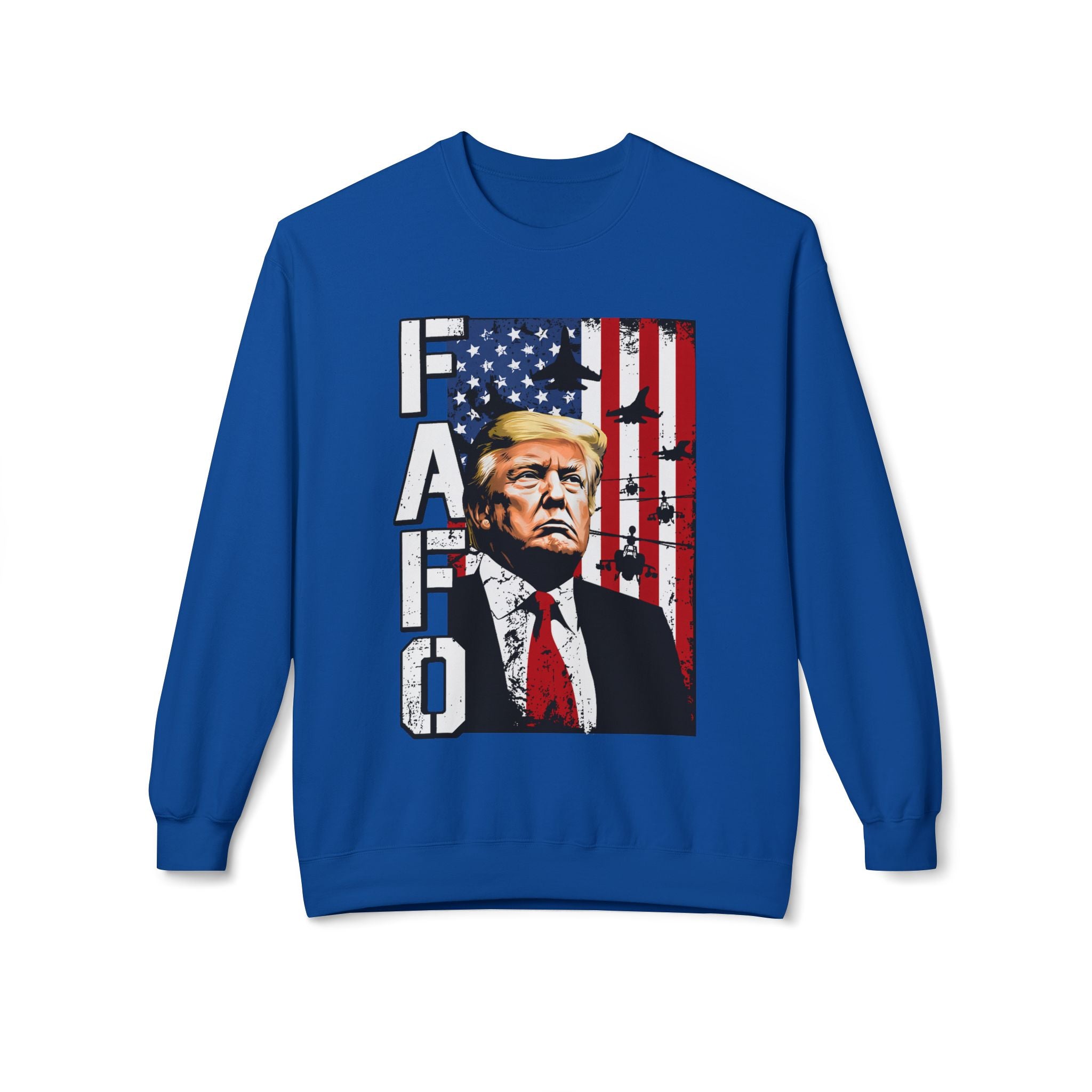 FAFO American Flag Portrait Crewneck Sweatshirt | Political Graphic